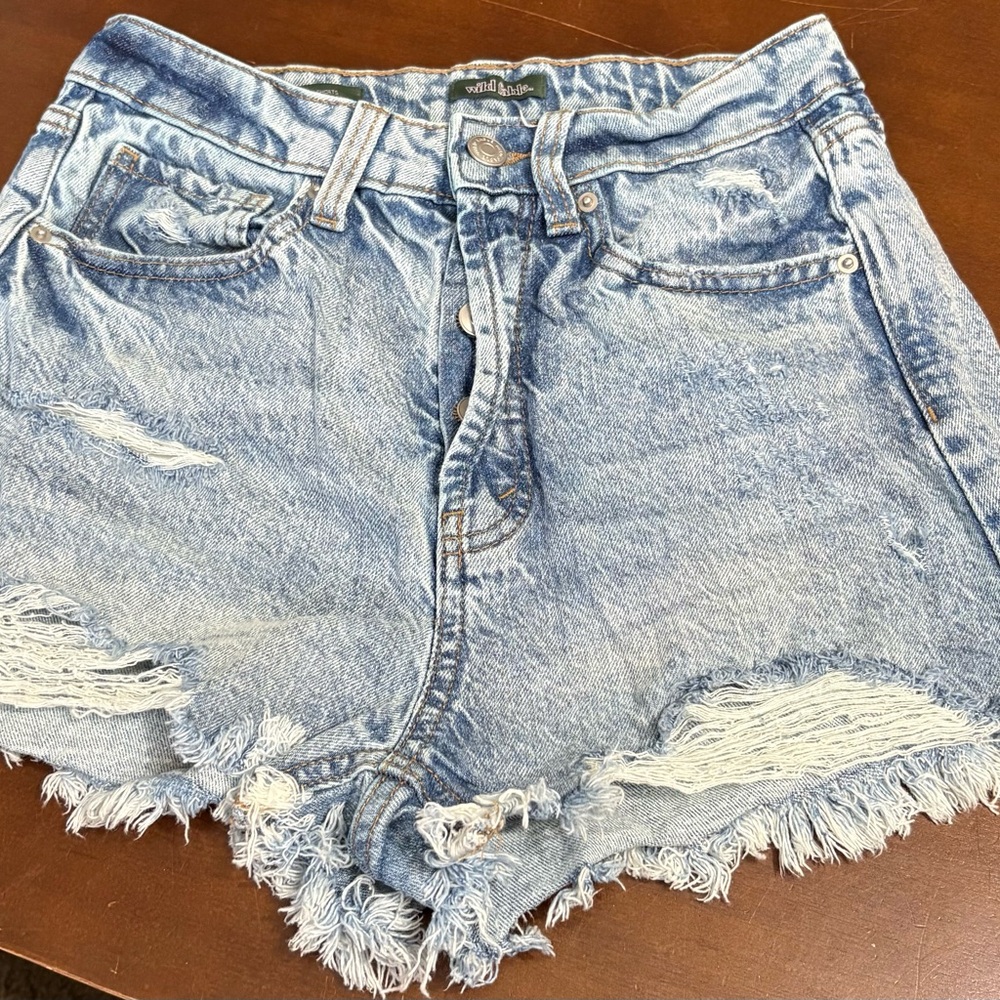 Wild Fable Blue Distressed Jean Shorts